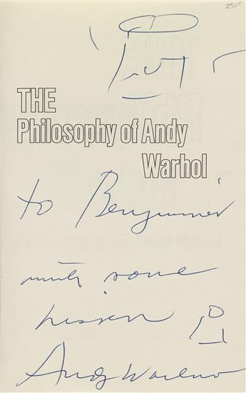 ANDY WARHOL (1928-1987)  The Philosophy of Andy Warhol (From A to B and Back Again).